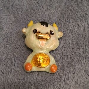 2/$12 Chinese 2021 Year Of The Ox Brooch/Pendant